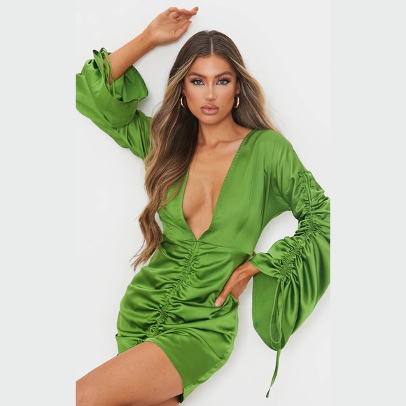 PLT Olive Green Dress - Picture 2 of 7